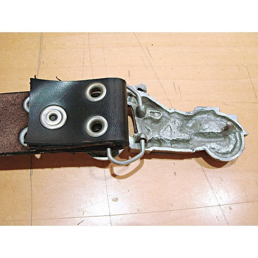 Motorcycle Eyelet Grunge Punk Grommet Leather Belt Buckle Unisex Black Motocross